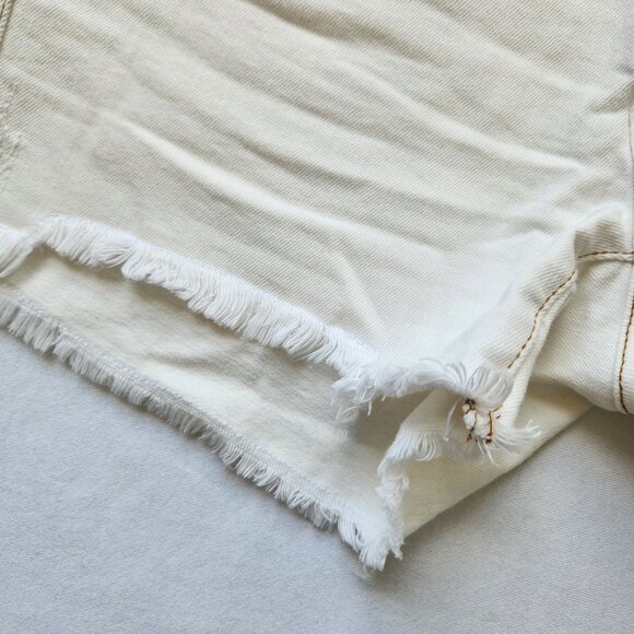 Judy Blue Rainbow Road Ecru Shorts Embroidered Frayed Hem Soft Stretchy Cute - Picture 5 of 13